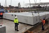 Betonklotz auf Baustelle