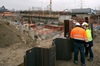 Bauarbeiter auf Baustelle