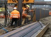 Bauarbeiter auf Baustelle